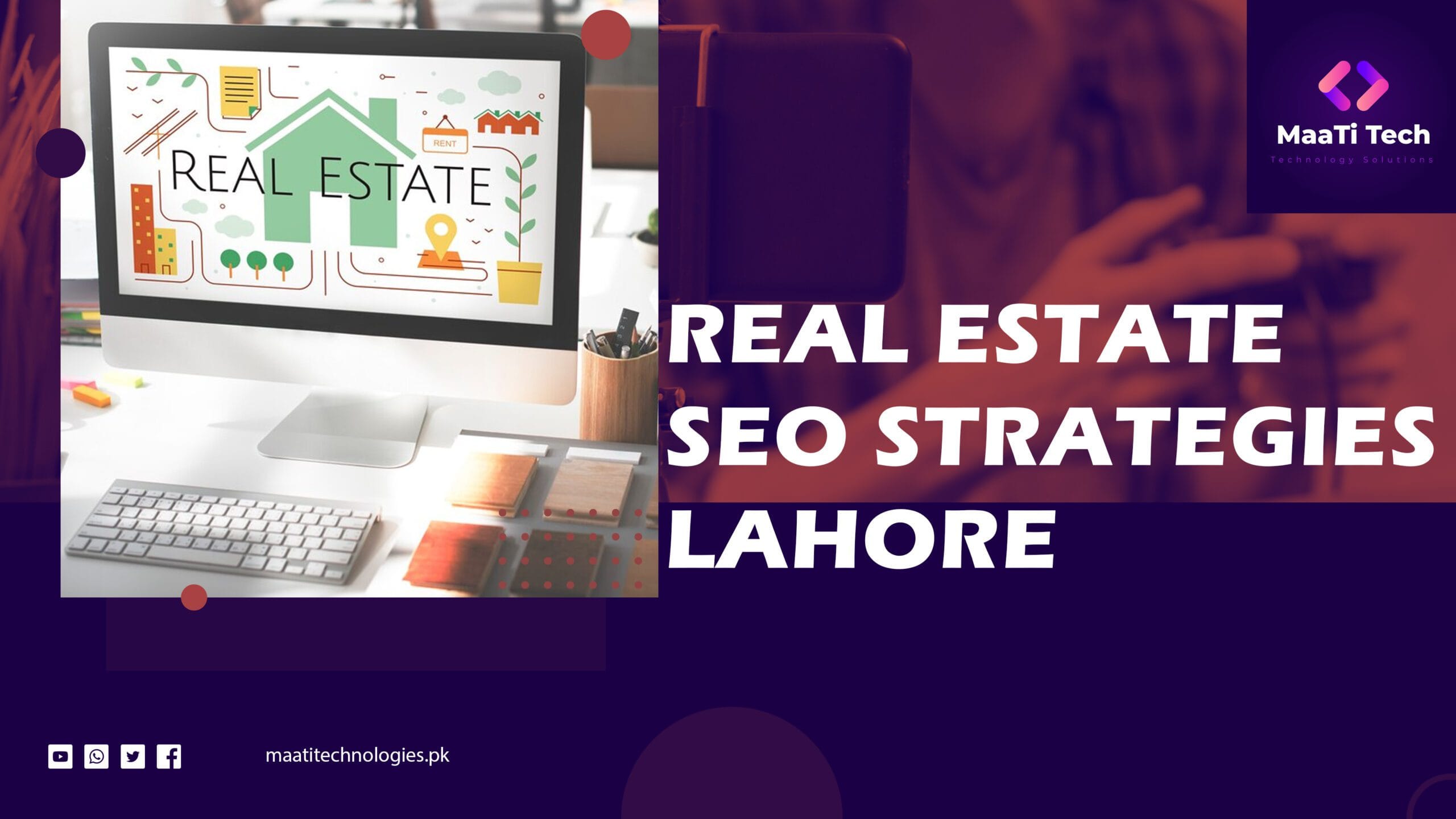 Aerial view of Lahore city with real estate properties, illustrating SEO strategies to boost property business online